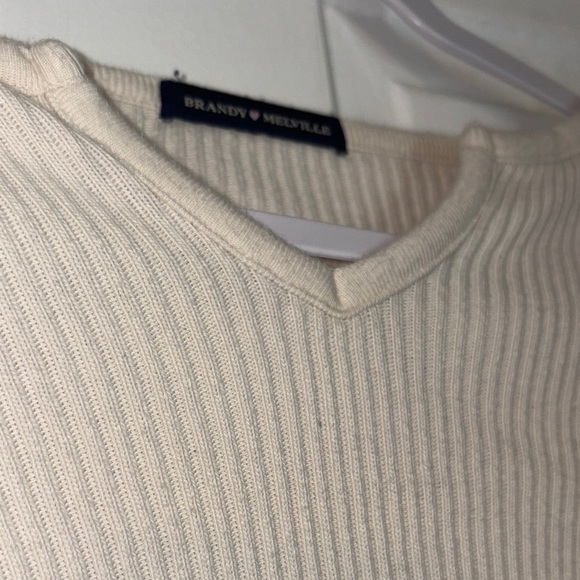 Cream Ribbed Cropped Sweater - Picture 3 of 3